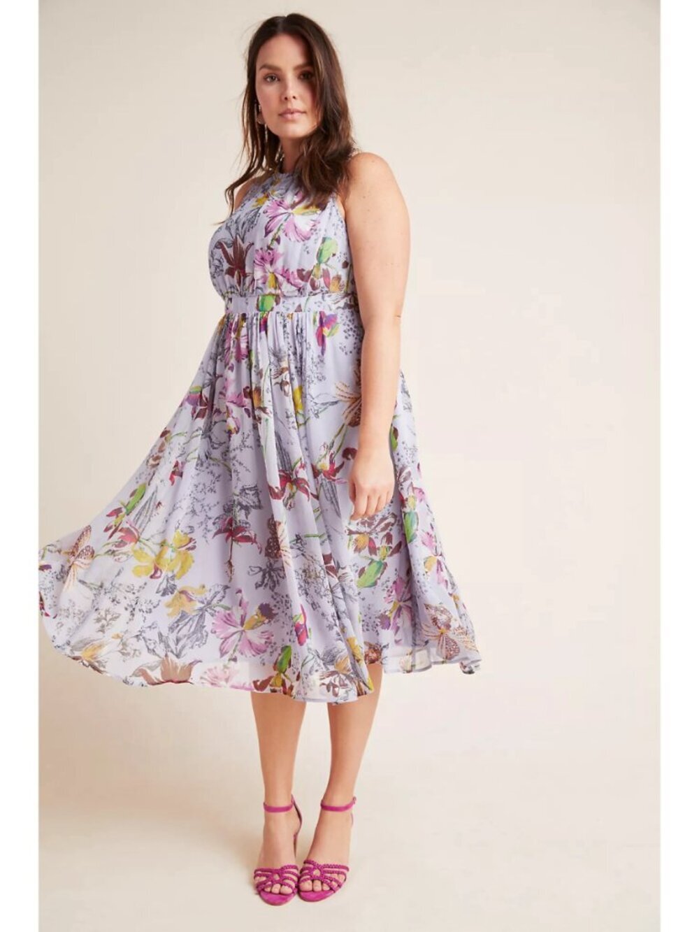 Anthropologie Hermia Floral Print Midi Dress
